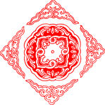 中式传统红色花纹图案