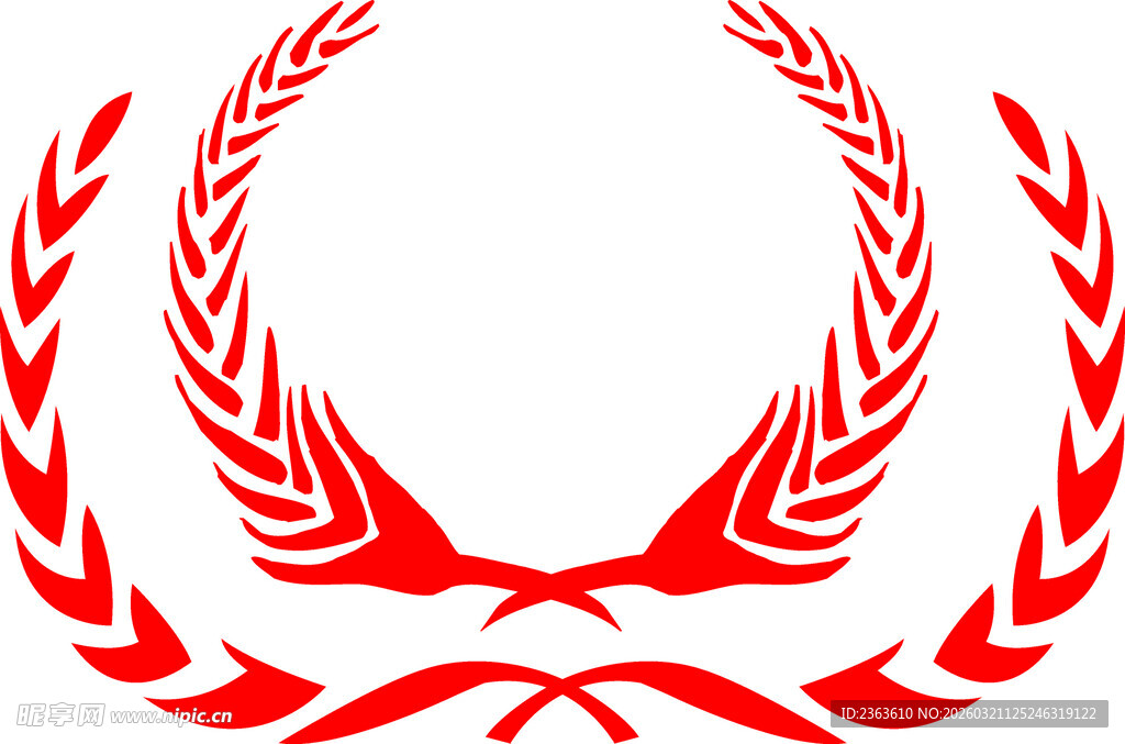 红色麦穗环绕标志图案