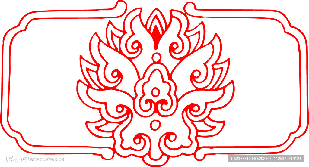 中式传统红色花纹图案