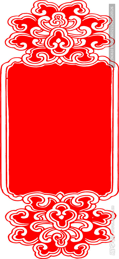 红色花纹边框装饰图案