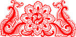 传统中式红色花纹图案