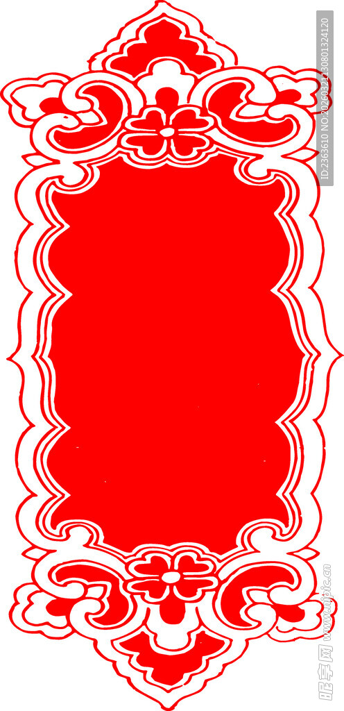 红色花纹边框装饰图案