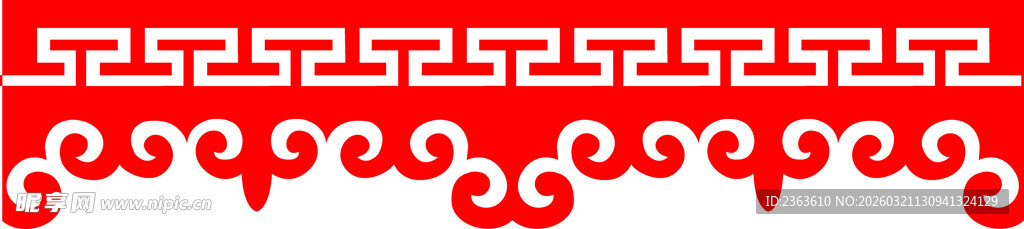 中式传统红色几何花纹图案