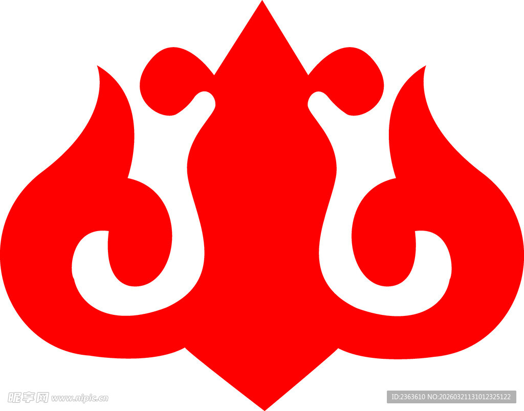 红色火焰状精美标志图案