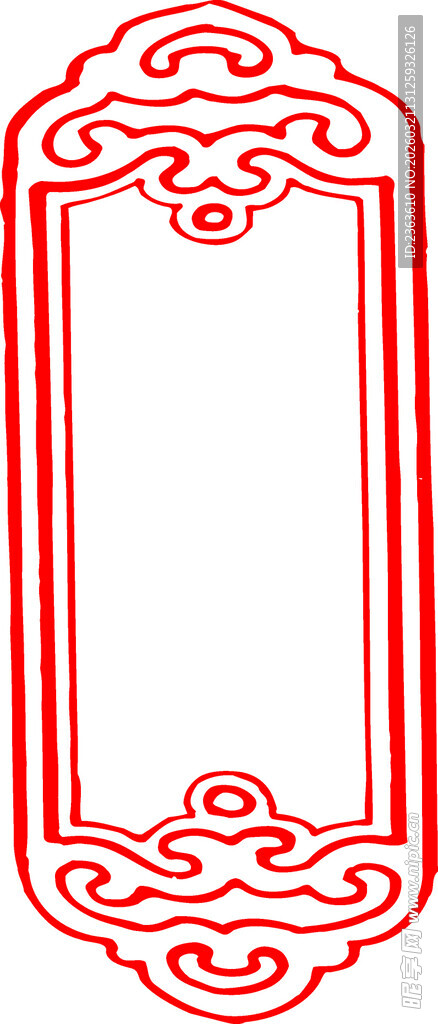 中式传统红色边框图案