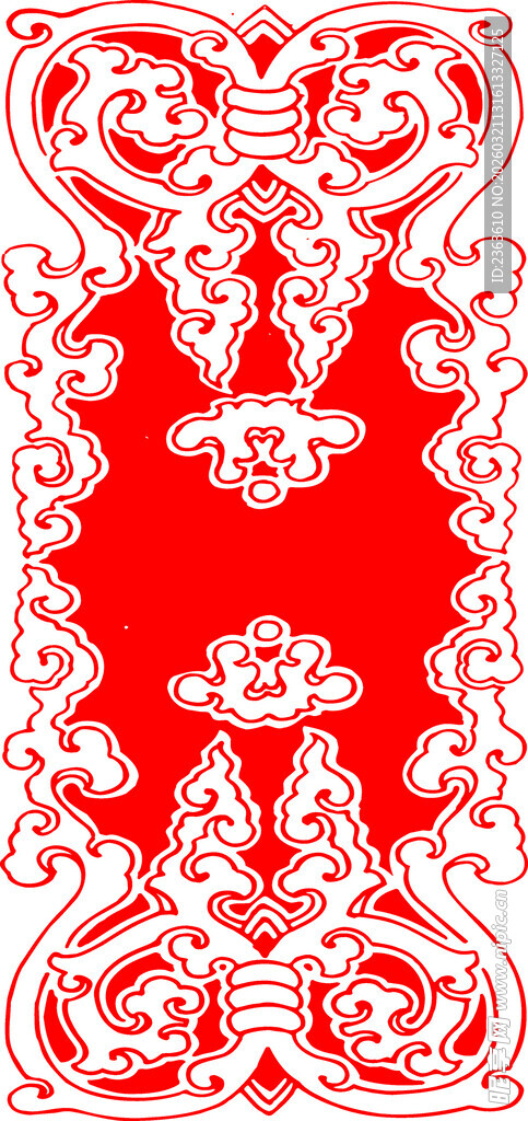 中式红色花纹图案设计