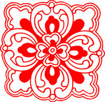传统中式红色花纹图案