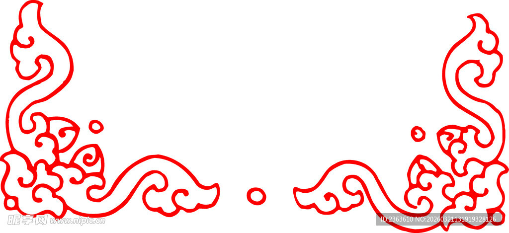 中式红色花纹边框图案