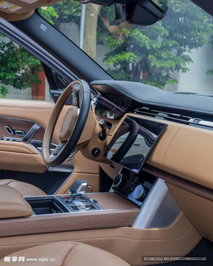 豪华汽车内饰精致细节展示