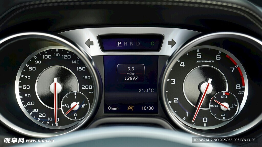 汽车仪表盘特写