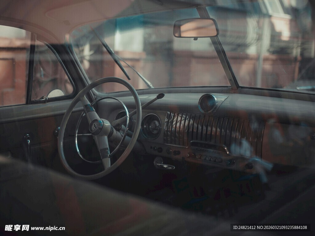 复古汽车内饰细节展示