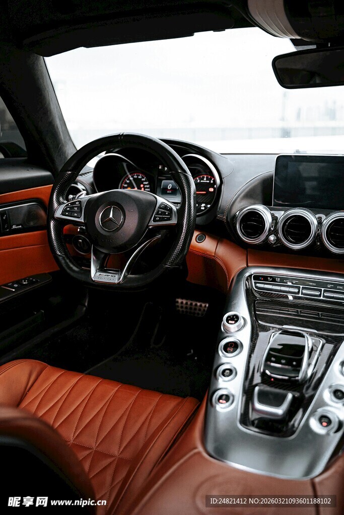 豪华汽车内饰精致细节