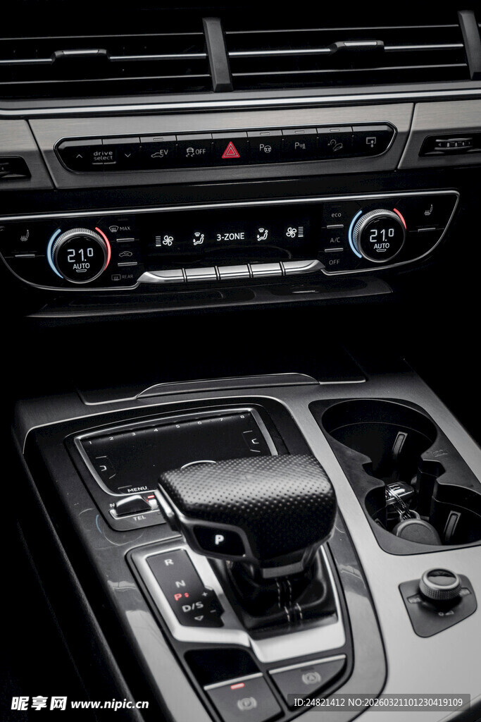 汽车内饰操控区域特写