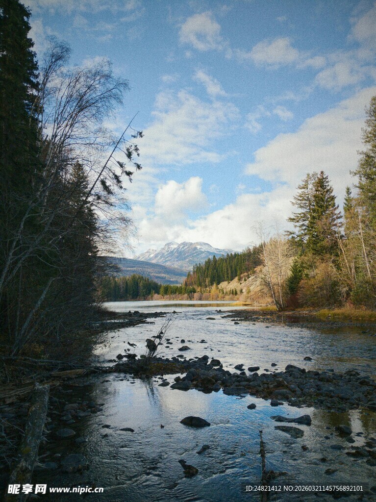 宁静河畔自然风光美景