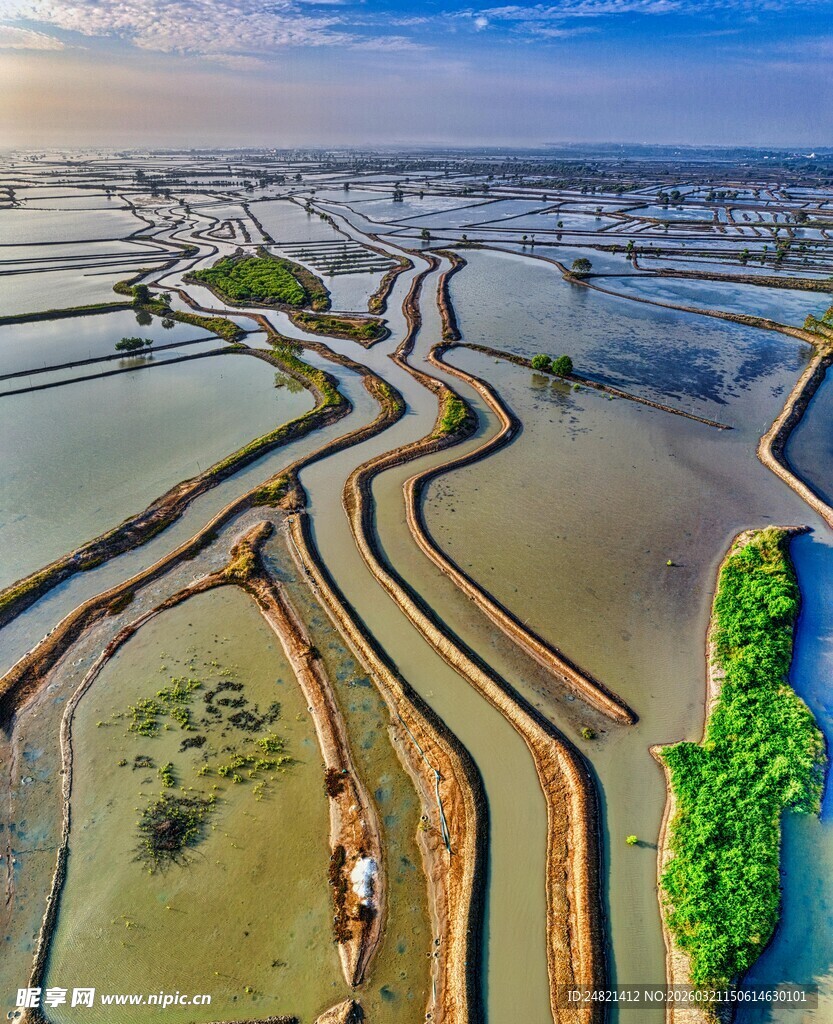 美丽田园风光俯瞰图