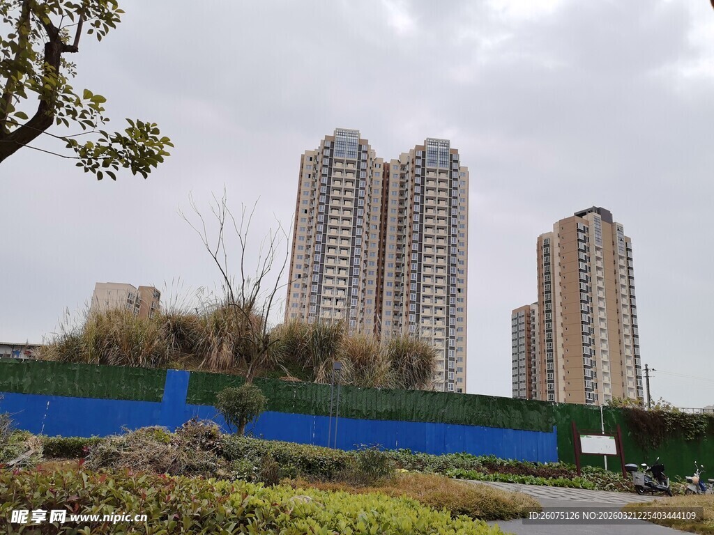 城市高楼与周边景观