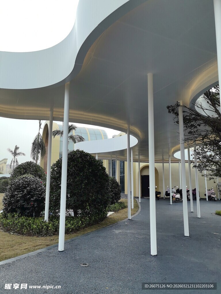 现代户外遮荫廊亭景观