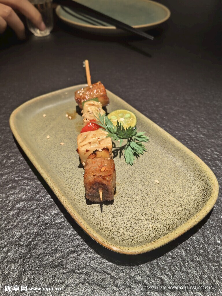 精致日式串烧摆盘