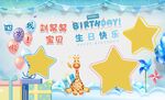 宝宝周岁生日派对布置展板