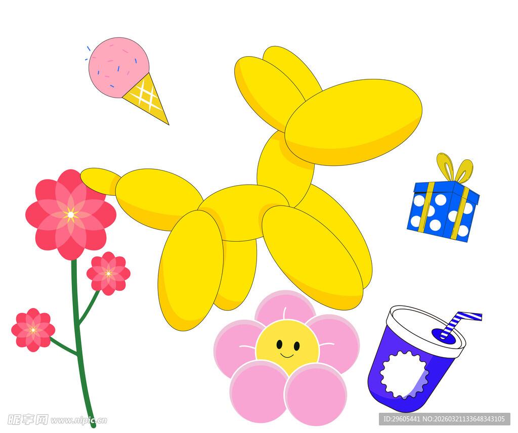 可爱气球与缤纷小物