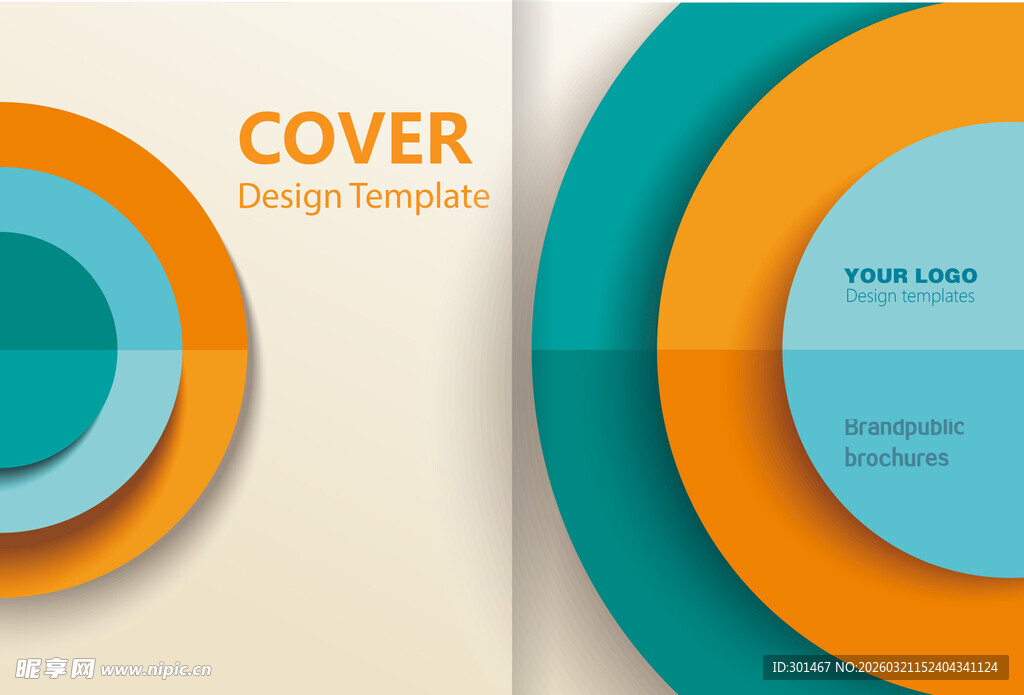 多彩圆形封面设计模板