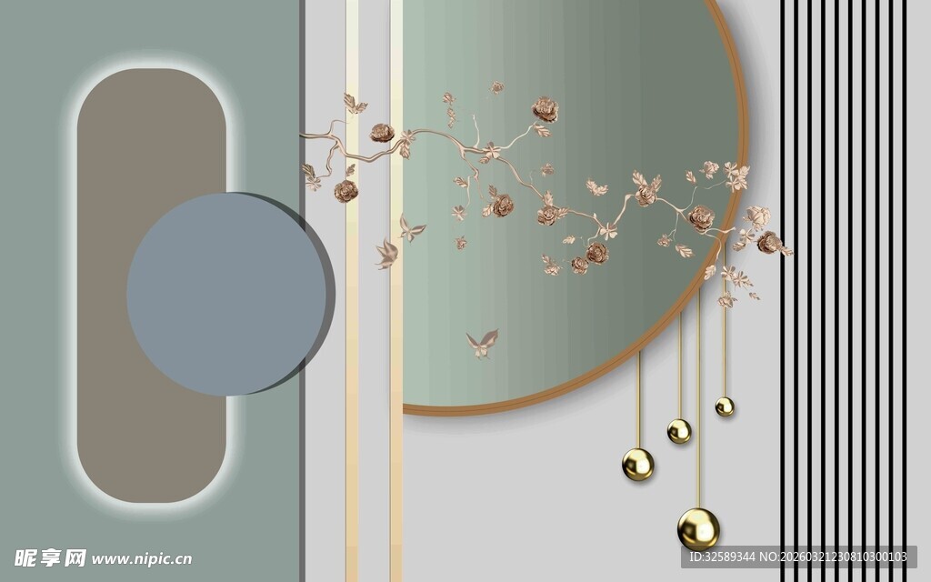 新中式几何装饰元素图案