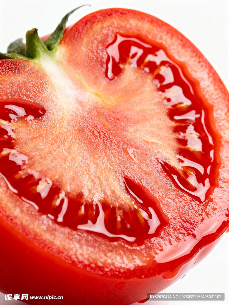 切开的新鲜多汁红番茄