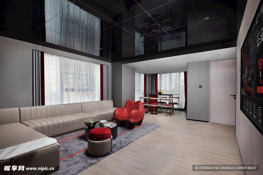 现代简约风双层客厅空间