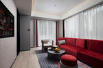 现代简约风红色沙发客厅