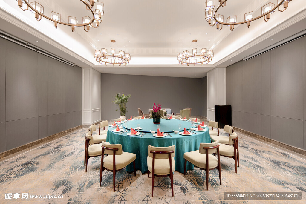 优雅圆形会议洽谈厅场景