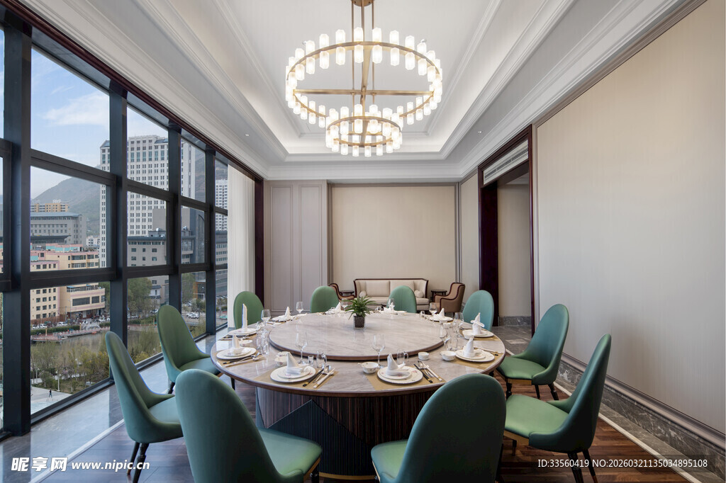 现代中式风格餐厅室内景