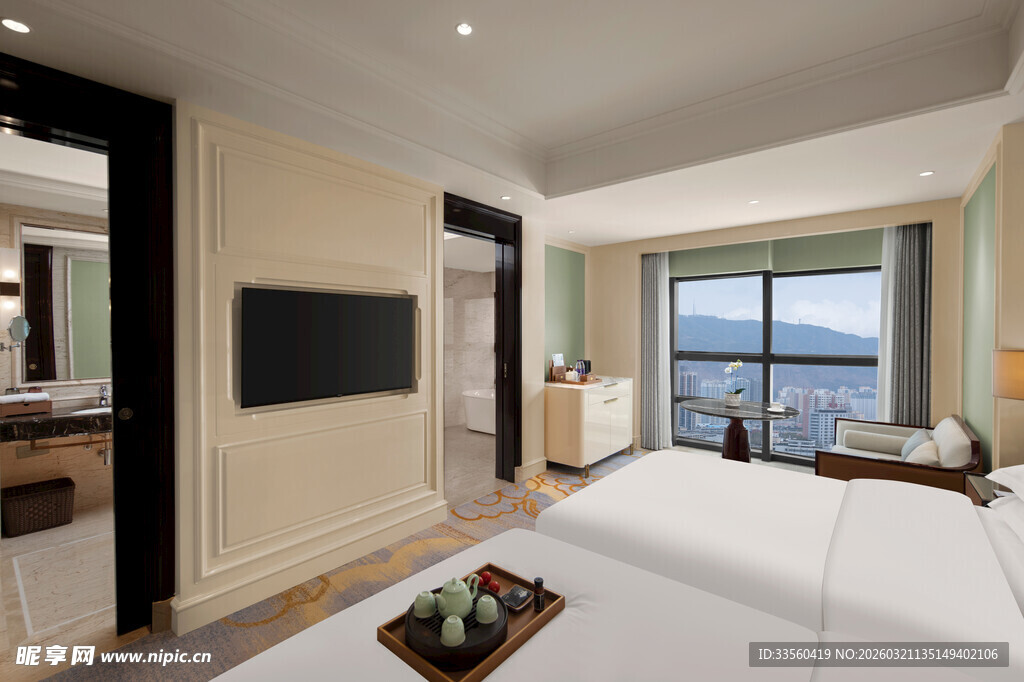 海景豪华卧室室内景观