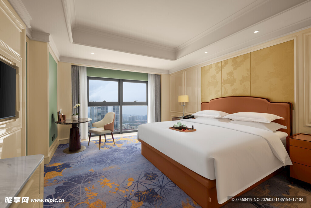 豪华酒店客房温馨景致