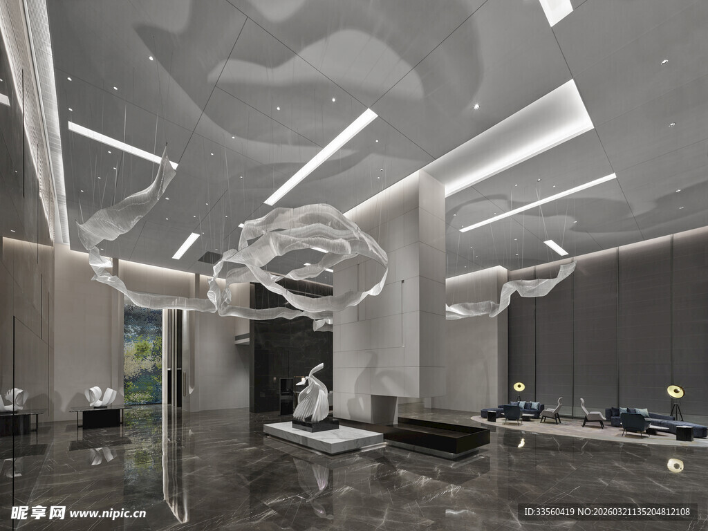 现代艺术风格的室内空间