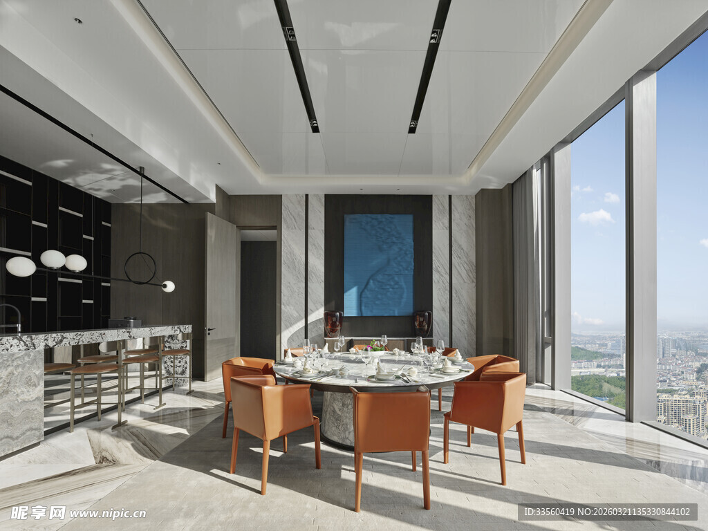 现代简约风高端餐厅空间