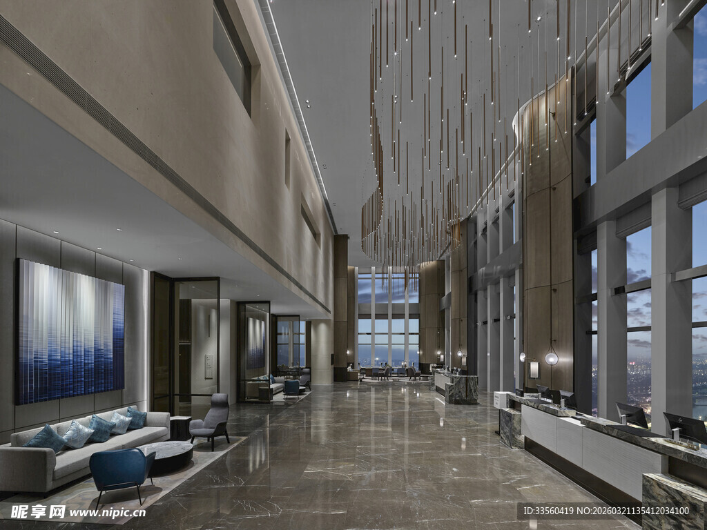 现代豪华酒店大堂空间