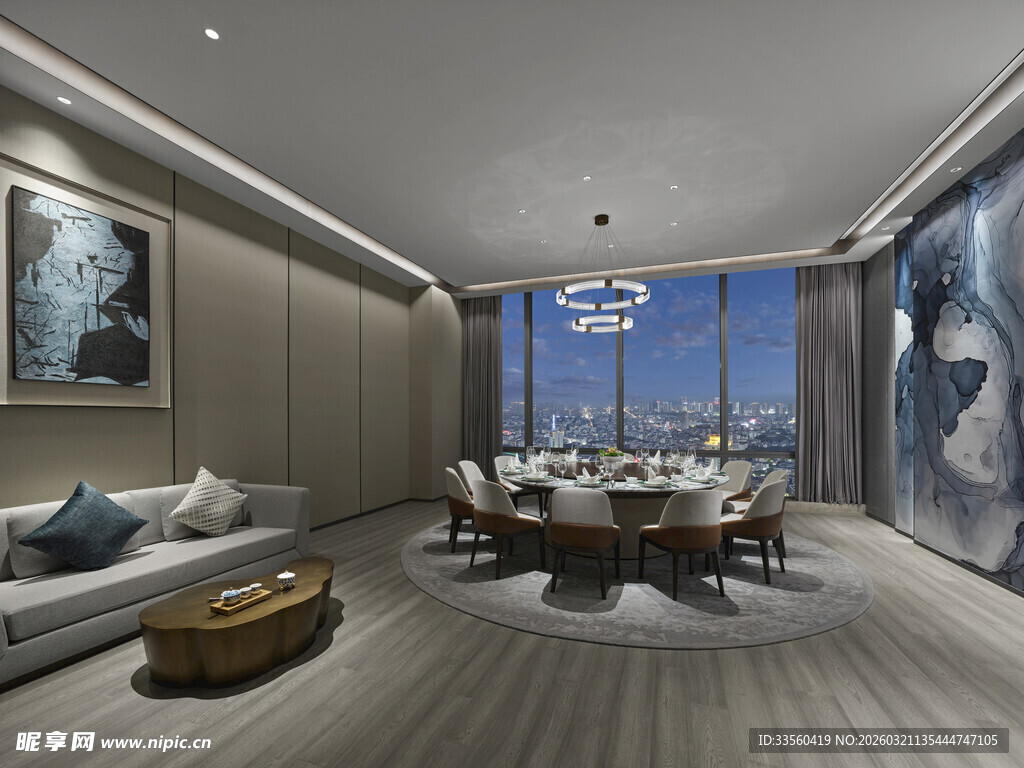 现代简约风豪华客厅全景