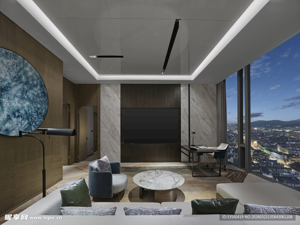 现代简约风豪华客厅景观