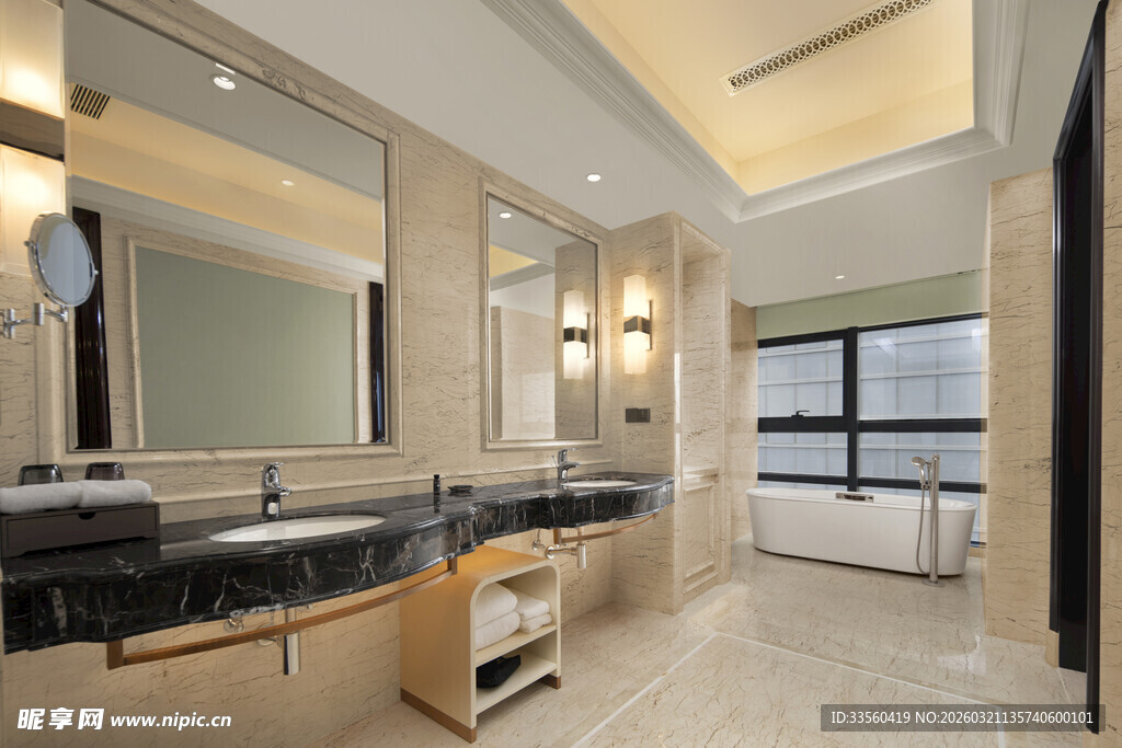 现代奢华风格双洗手台浴室