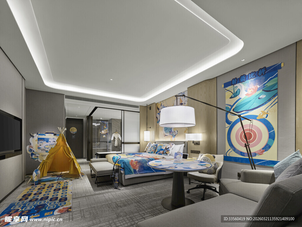 现代风儿童卧室温馨场景