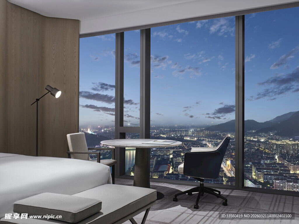 现代高层景观卧室