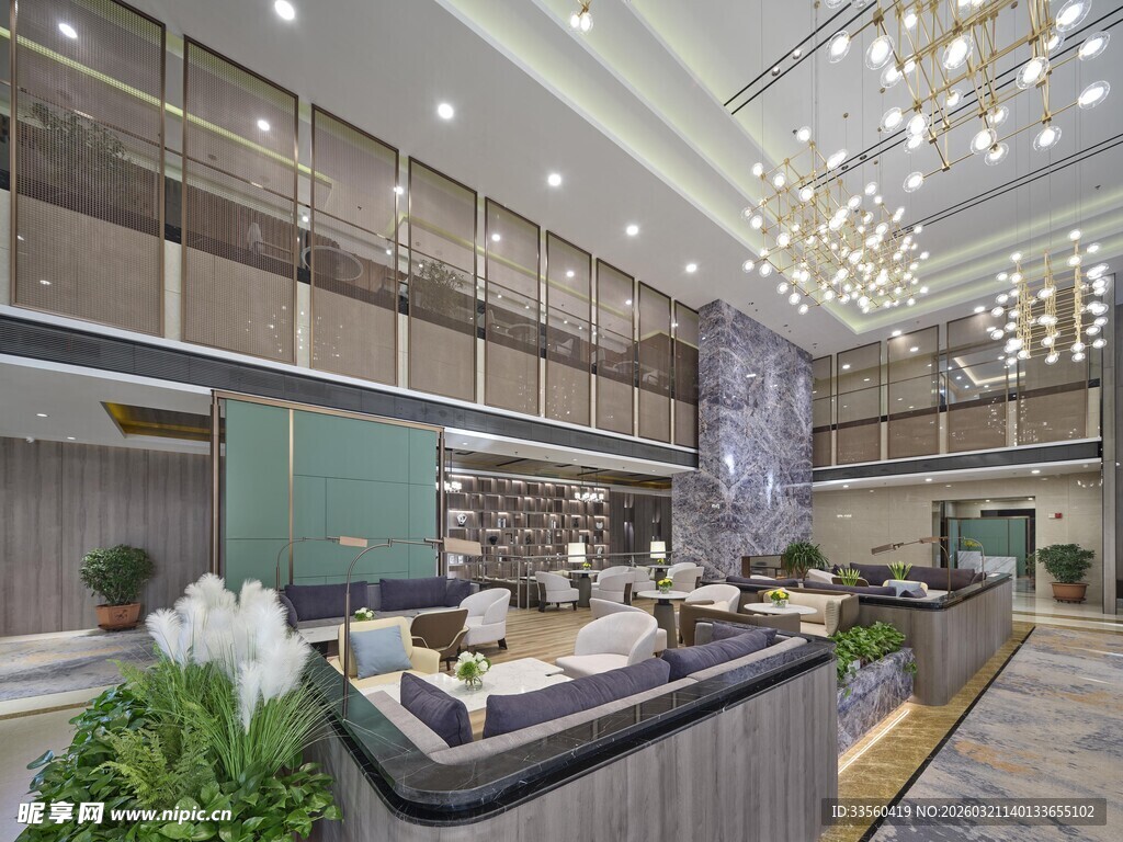 现代豪华室内休息区场景