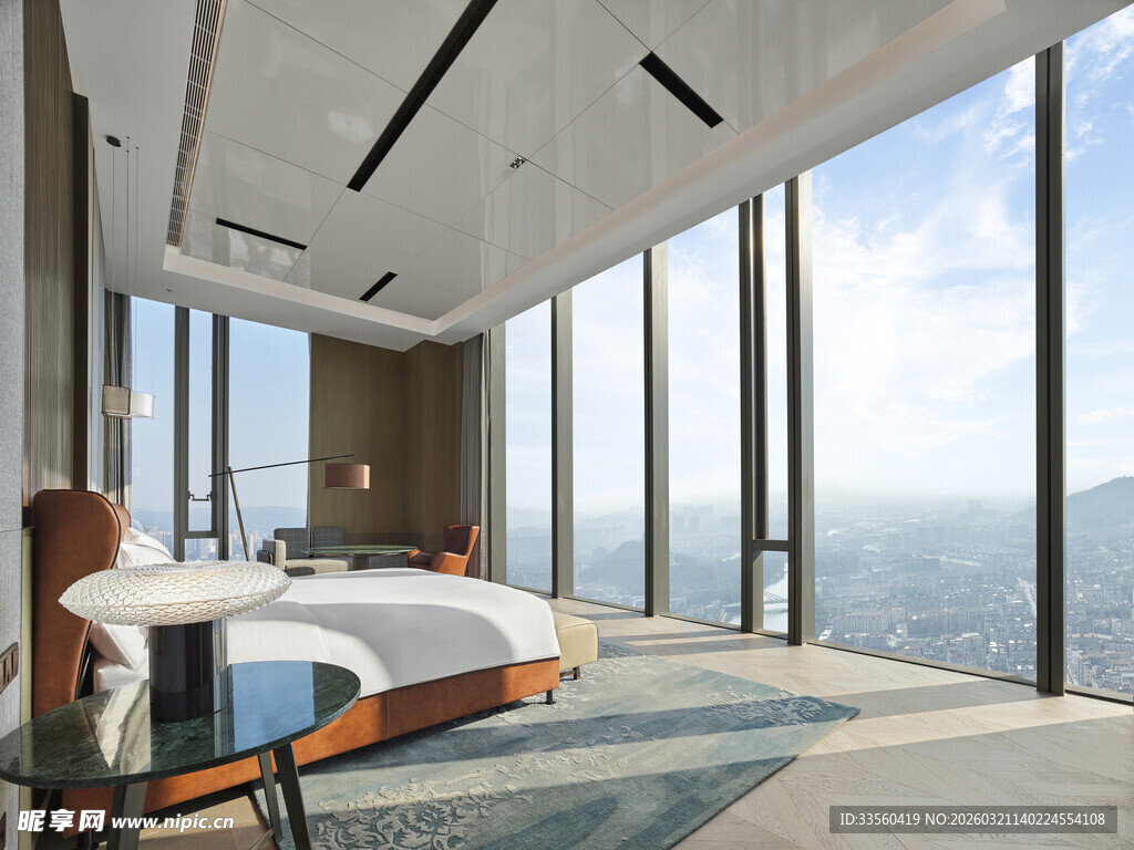 豪华高层全景室内空间