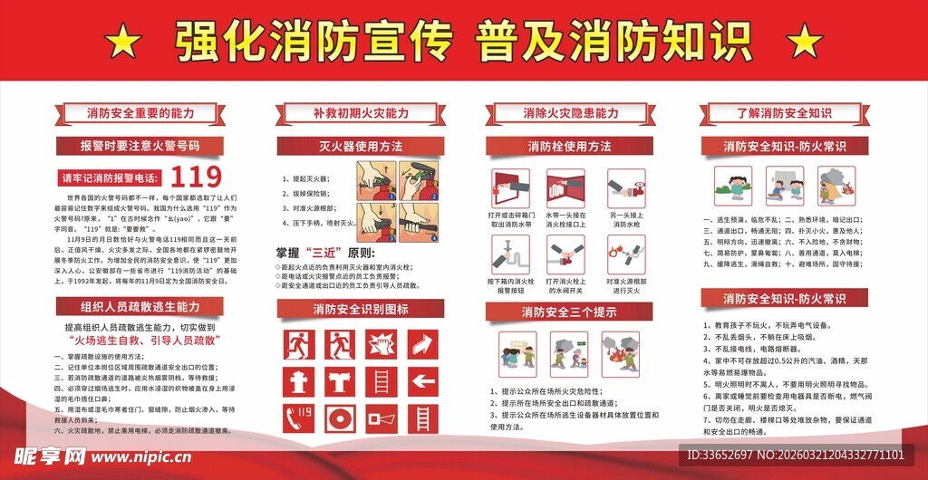 消防安全宣传及消防知识海报