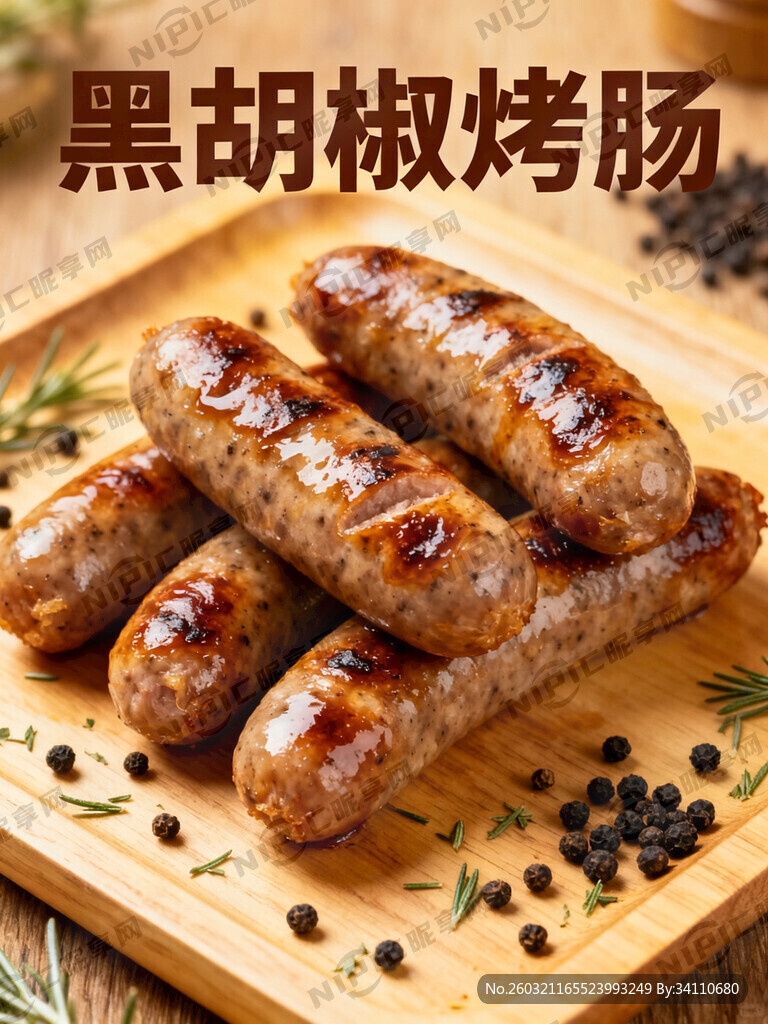 大标题：黑胡椒烤肠 