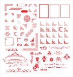 红色矢量装饰图案设计素材