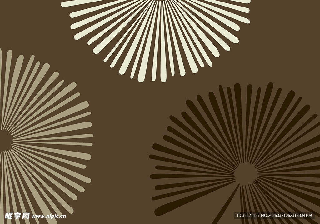 棕色背景放射状地垫图案纹理