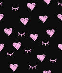 粉色爱心睫毛黑色背景图案