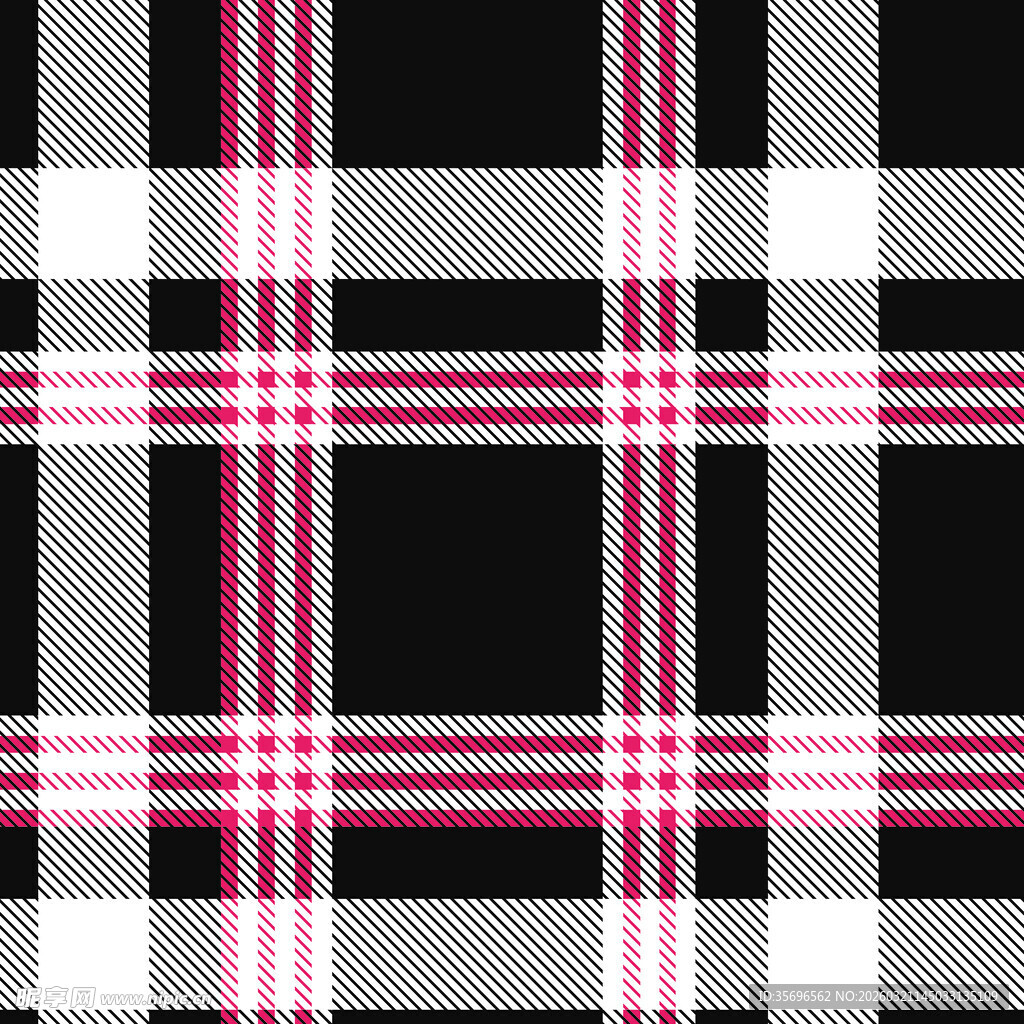 粉色黑白格纹图案设计