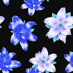 蓝紫色花朵无缝图案背景